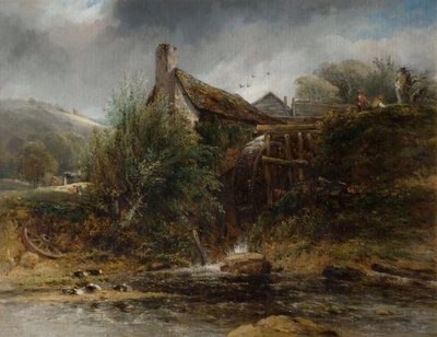 En vannmølle nær Totnes, Devon, 1834. av Frederick W Watts