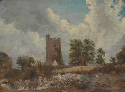 Landskap med en kirke av Frederick W. Watts