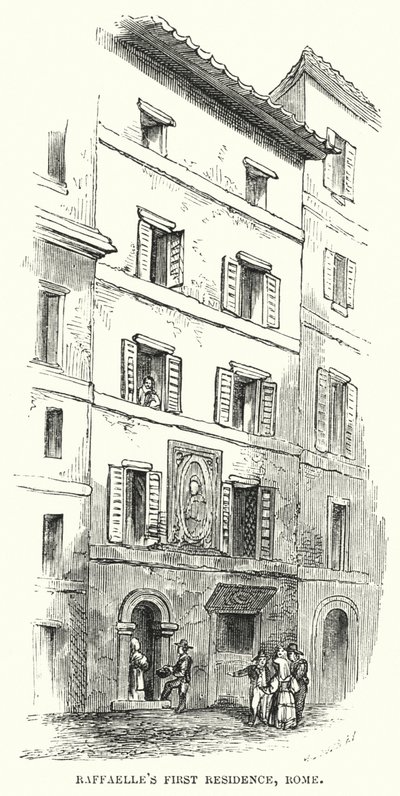 Raffaelles første bolig, Roma (gravering) av Frederick William Fairholt