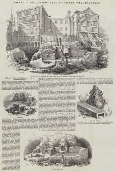 Roman Villa oppdaget i Lower Thames-Street av Frederick William Fairholt
