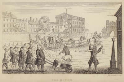 The Motion: satire over forsøkene i parlamentet på å avsette Sir Robert Walpole som statsminister i 1741 (gravering) av Frederick William Fairholt