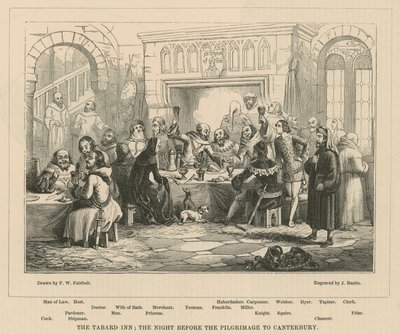 Tabard Inn, kvelden før pilegrimsreisen til Canterbury av Frederick William Fairholt