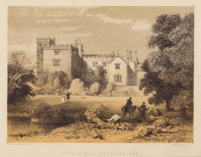Sizergh Hall, Westmoreland (akvatint) av Frederick William Hulme