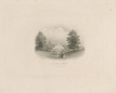 Trentham Hall: gravering (vignettert), nd [c 1843] (trykk) av Frederick William Hulme