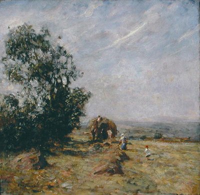 Harvest Scene (olje om bord) av Frederick William Jackson