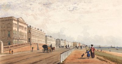 Brighton: fronten og kjedebryggen sett i det fjerne av Frederick William Woledge