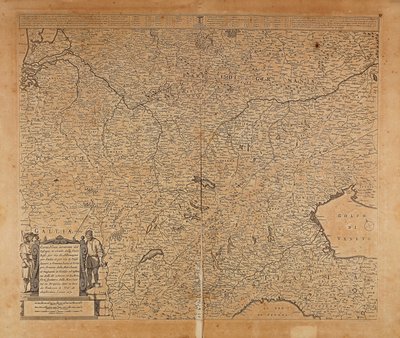 Sentral-Nord-Europa og Nord-Italia, Kart av Frederik de Wit, Amsterdam, Kobberstikk av Frederick de Wit