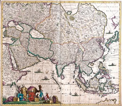 Kart over Asia (etsing av Frederick de Wit