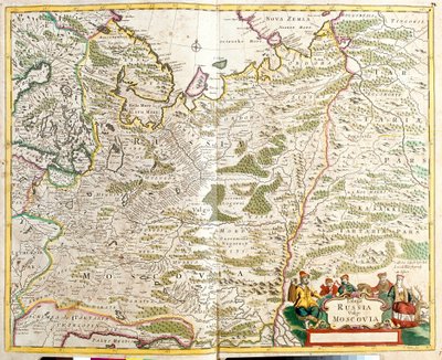 Kart over Russland, rundt Moskva by (etsing av Frederick de Wit