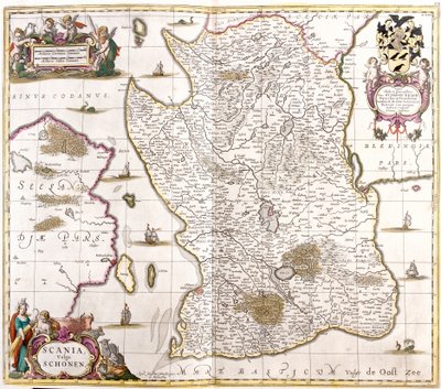 Kart over Scany (Sverige) (etsing av Frederick de Wit