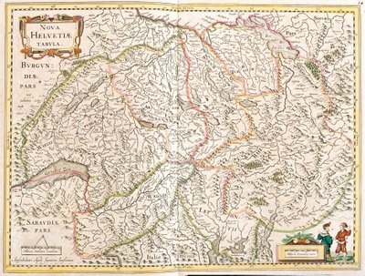 Kart over Sveits (etsing av Frederick de Wit