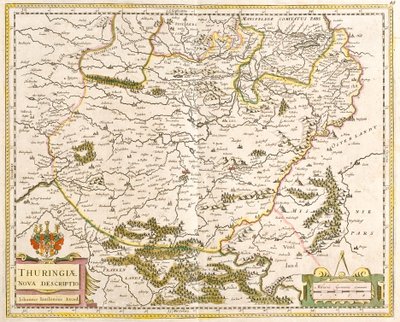 Kart over Thüringen (Tyskland) (etsing av Frederick de Wit