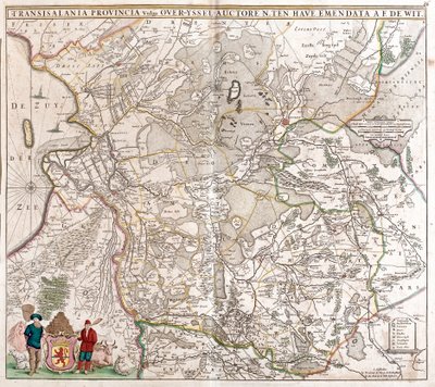 Kart over Transylvania-provinsen (Romania) (radering av Frederick de Wit