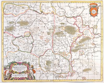 Kart over Archeveche of Mainz (Tyskland) (radering av Frederick de Wit