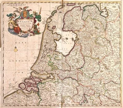 Kart over den belgiske føderasjonen (Belgia) (radering av Frederick de Wit
