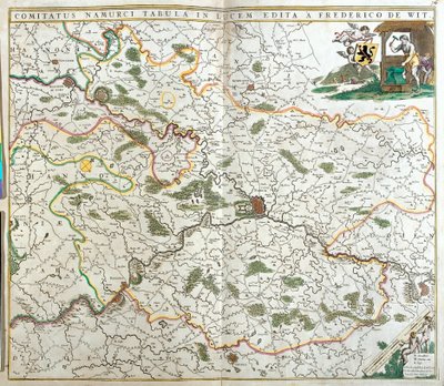 Kart over greven av Namur (Belgia) (radering av Frederick de Wit