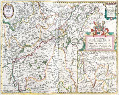 Kart over greven av Ravensberg (Tyskland) (radering av Frederick de Wit