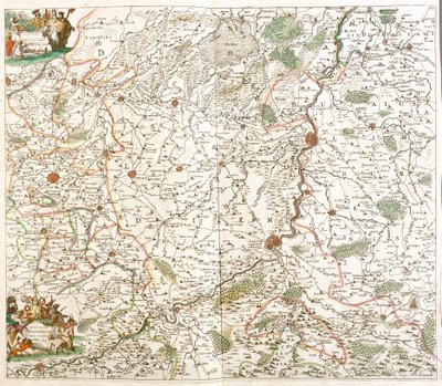 Kart over bispedømmet Liège (Belgia) (radering av Frederick de Wit