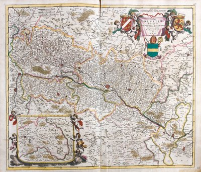 Kart over hertugen av Alsace (Frankrike) (radering av Frederick de Wit