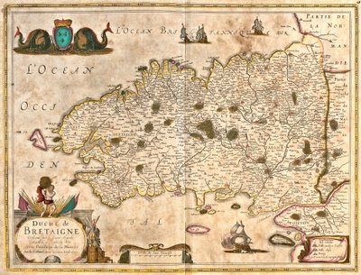 Kart over hertugen av Bretagne (Frankrike) (radering av Frederick de Wit