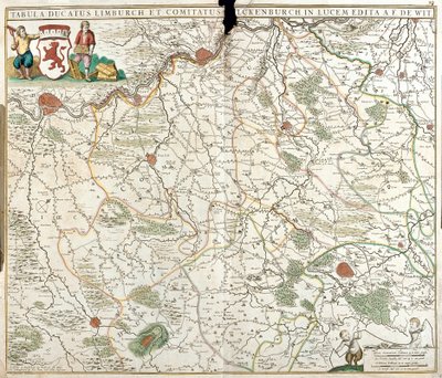 Kart over hertugdømmet Limburg (Belgia) (radering av Frederick de Wit