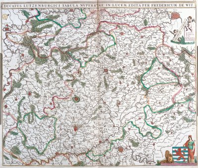 Kart over hertugdømmet Luxembourg (radering av Frederick de Wit