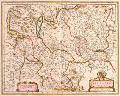 Kart over hertugen av Milano (Italia) (radering av Frederick de Wit