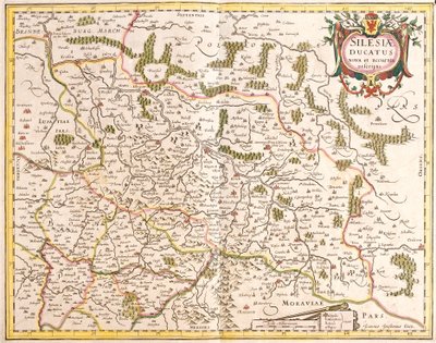 Kart over hertugen av Schlesien (Tyskland og Tsjekkia) (radering av Frederick de Wit