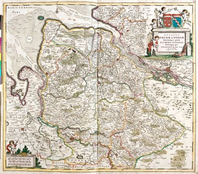 Kart over hertugen av Breme og Verden (Tyskland) (radering av Frederick de Wit