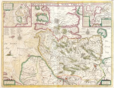 Kart over hertugen av Holstein (Tyskland) (radering av Frederick de Wit