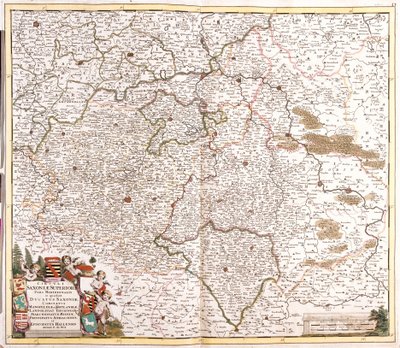Kart over hertugen av Sachsen (Tyskland) (radering av Frederick de Wit