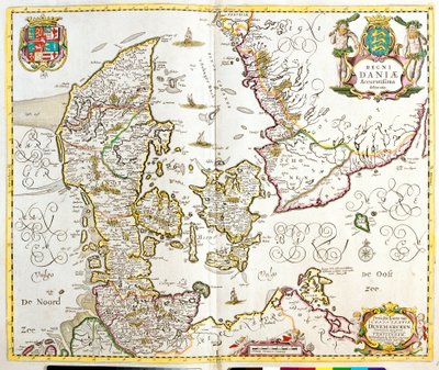 Kart over kongeriket Danmark (radering av Frederick de Wit