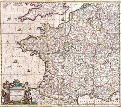 Kart over kongeriket Frankrike (radering av Frederick de Wit