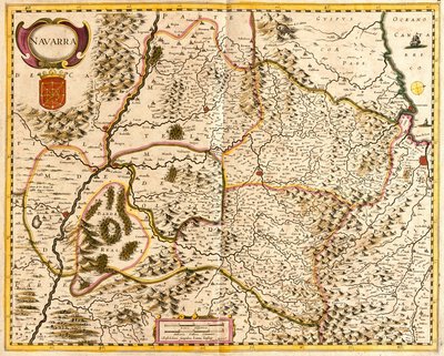 Kart over kongeriket Navarra (Frankrike) (radering av Frederick de Wit