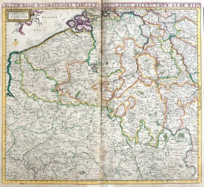 Kart over kongeriket Nederland (radering av Frederick de Wit
