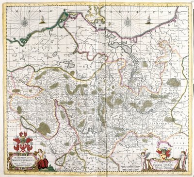 Kart over markgrevskapet i Brandenburg (Tyskland) (radering av Frederick de Wit