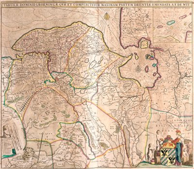Kart over provinsen Groningen (Nederland) (radering av Frederick de Wit