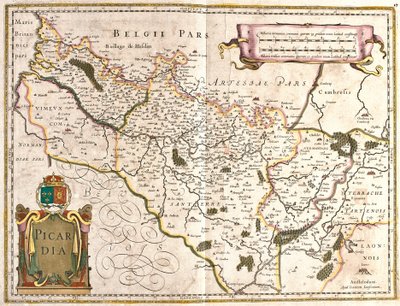 Kart over provinsen Picardie (Frankrike) (radering av Frederick de Wit