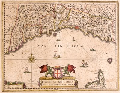 Kart over republikken Genes (Italia) (radering av Frederick de Wit