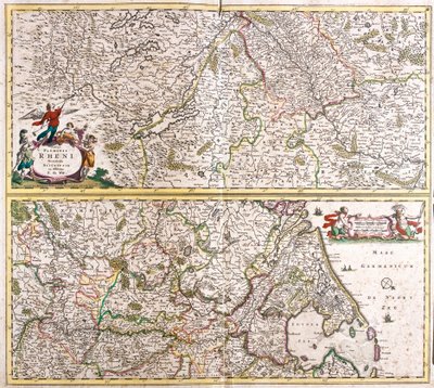 Kart over Rhenanie (Tyskland) (etsing av Frederick de Wit