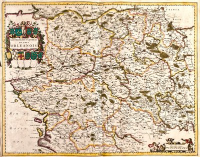 Kart over den generelle regjeringen i Orlean-landet (Frankrike) (radering av Frederick de Wit