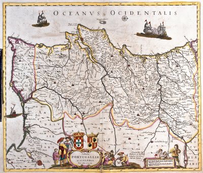 Kart over kongedømmene i Portugal og Algarve (etsing av Frederick de Wit