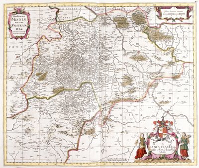 Kart over marsj (markgraviate) av Misnie (Tyskland) (radering av Frederick de Wit