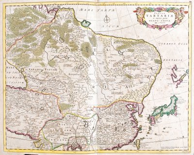 Kart over regionen Tartare (Russland og Kina) (radering av Frederick de Wit