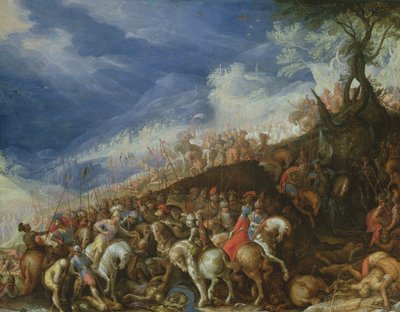 Alexander den store og hans kapteiner gjenoppretter keiser Dareios av Frederick van Valkenborch