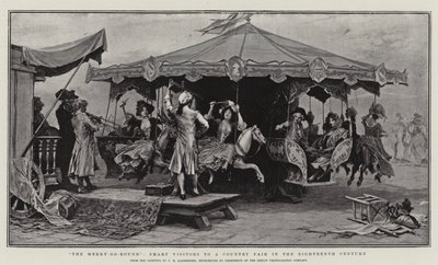Merry-go-Round, smarte besøkende til en landsmesse i det attende århundre av Frederik Hendrik Kaemmerer