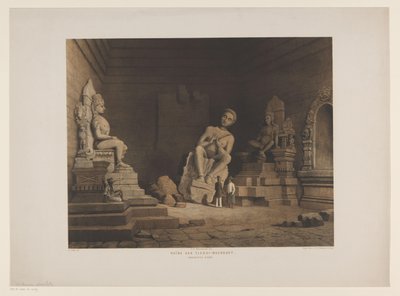 To menn i ruinene av Tjandi Mendoet Ruinene av Tjandi-Moendoet. Residence Kadoe (tittel på objekt) av Frederik Hendrik Weissenbruch