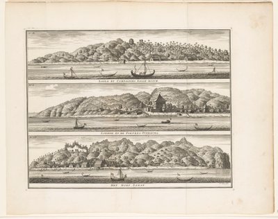 Flere VOC-forsterkninger på Ceram Laäla av Compagnies Sagoe-bosch / Loehoe, and the Fortres Overburg / Landsbyen Saway (tittel på objekt) av Frederik Ottens