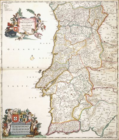 Kart som viser Portugal, ca. 1680 av Frederik de Wit