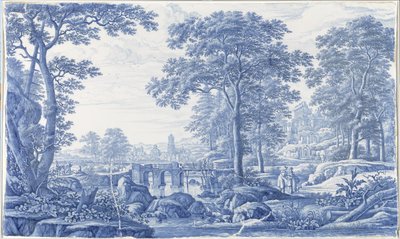 Plakett med italiensk landskap Plakett med et italiensk landskap av Frederik van Frytom (attributed to)